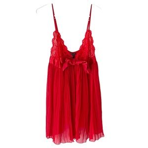 Victoria’s Secret Lingerie Red Pleated Dress - image 1